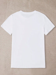 Essnce Women's Letter Print Round Neck Short Sleeve T-Shirt - WestLine Apparel