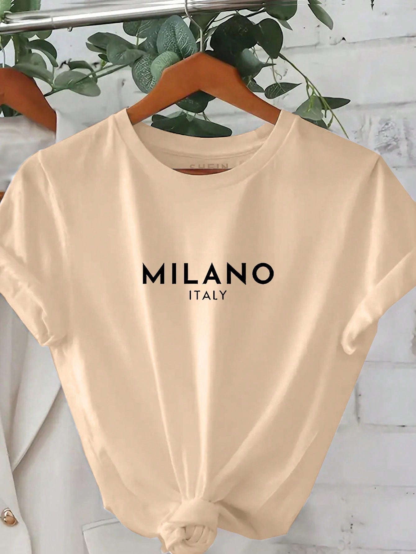 Essnce Women's Letter Print Round Neck Short Sleeve T-Shirt - WestLine Apparel