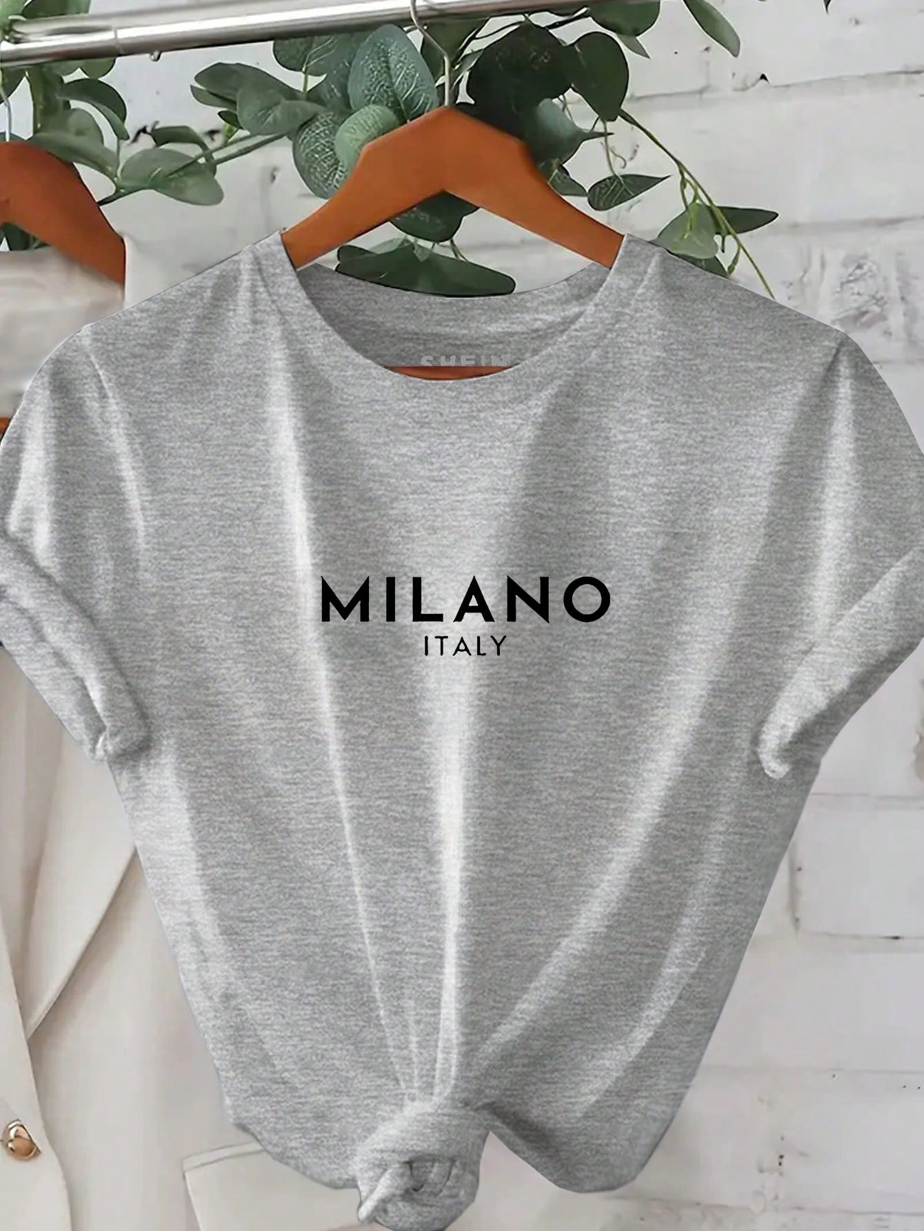 Essnce Women's Letter Print Round Neck Short Sleeve T-Shirt - WestLine Apparel