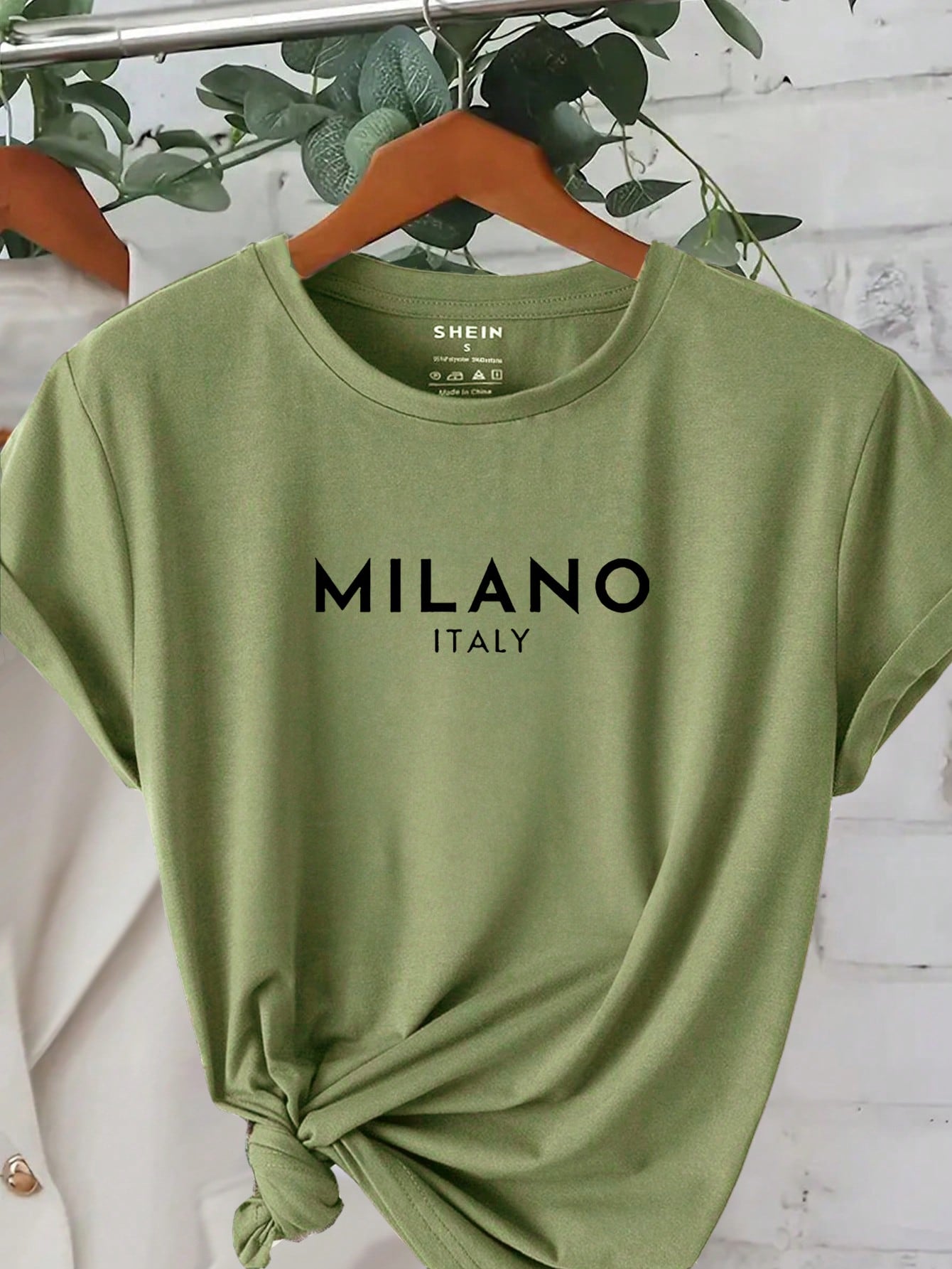 Essnce Women's Letter Print Round Neck Short Sleeve T-Shirt - WestLine Apparel