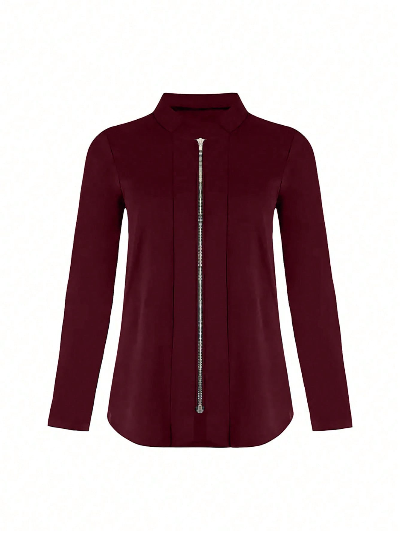 Essnce Women's Solid Color Simple Daily Zipper Regular Jacket - WestLine Apparel