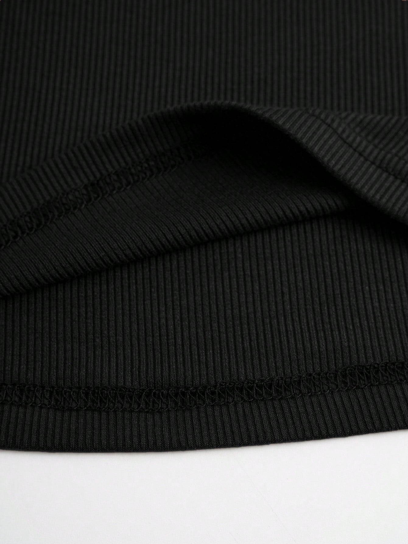 Essnce Women's Solid Color Slim Fit Long Sleeve Ribbed T-shirt - WestLine Apparel