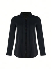 Essnce Women's Solid Color Stand Collar Casual Jacket - WestLine Apparel