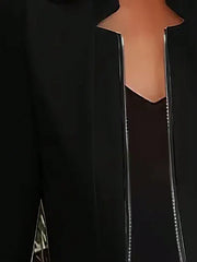 Essnce Women's Solid Color Stand Collar Casual Jacket - WestLine Apparel