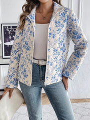 LUNE Ladies' Thin Padded Diamond Quilted Stand Collar Long Sleeve Padded Coat With Zipper Closure - WestLine Apparel