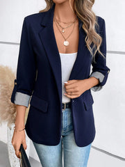 LUNE Roll Tab Sleeve Single Button Blazer - WestLine Apparel