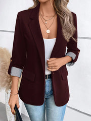 LUNE Roll Tab Sleeve Single Button Blazer - WestLine Apparel
