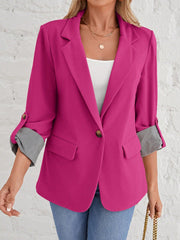 LUNE Roll Tab Sleeve Single Button Blazer - WestLine Apparel