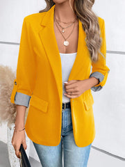 LUNE Roll Tab Sleeve Single Button Blazer - WestLine Apparel