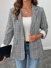 LUNE Roll Tab Sleeve Single Button Blazer - WestLine Apparel