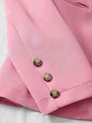 LUNE Solid Color Single-Breasted Long Sleeve Suit Jacket And Pants, Elegant Suit Set - WestLine Apparel