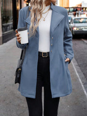 LUNE Waterfall Collar Single Breasted Overcoat - WestLine Apparel