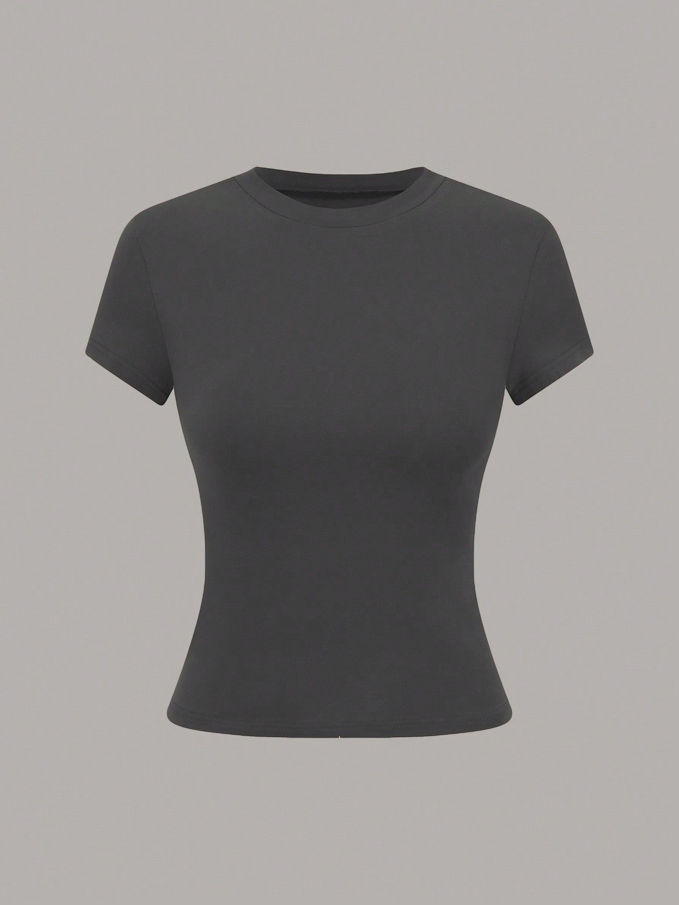 LUNE Women Summer Solid Color Crew Neck Short Sleeve Casual T-Shirt - WestLine Apparel