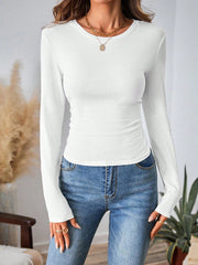 LUNE Women's Casual Ribbed Long Sleeve Slim Fit Base Layer T-Shirt, Suitable For Autumn & Winter - WestLine Apparel