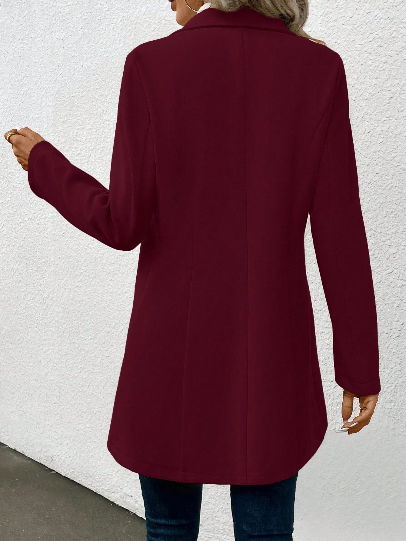 LUNE Women's Solid Color Lapel Woolen Jacket - WestLine Apparel