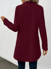 LUNE Women's Solid Color Lapel Woolen Jacket - WestLine Apparel