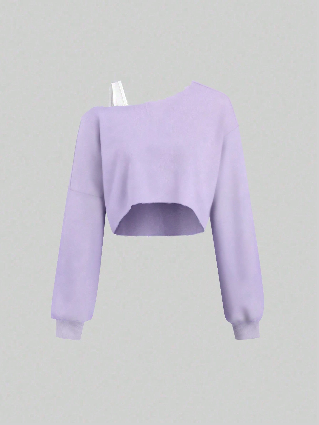 MOOSTA Colorblock Asymmetrical Neck Cropped Women's Sweatshirt - WestLine Apparel