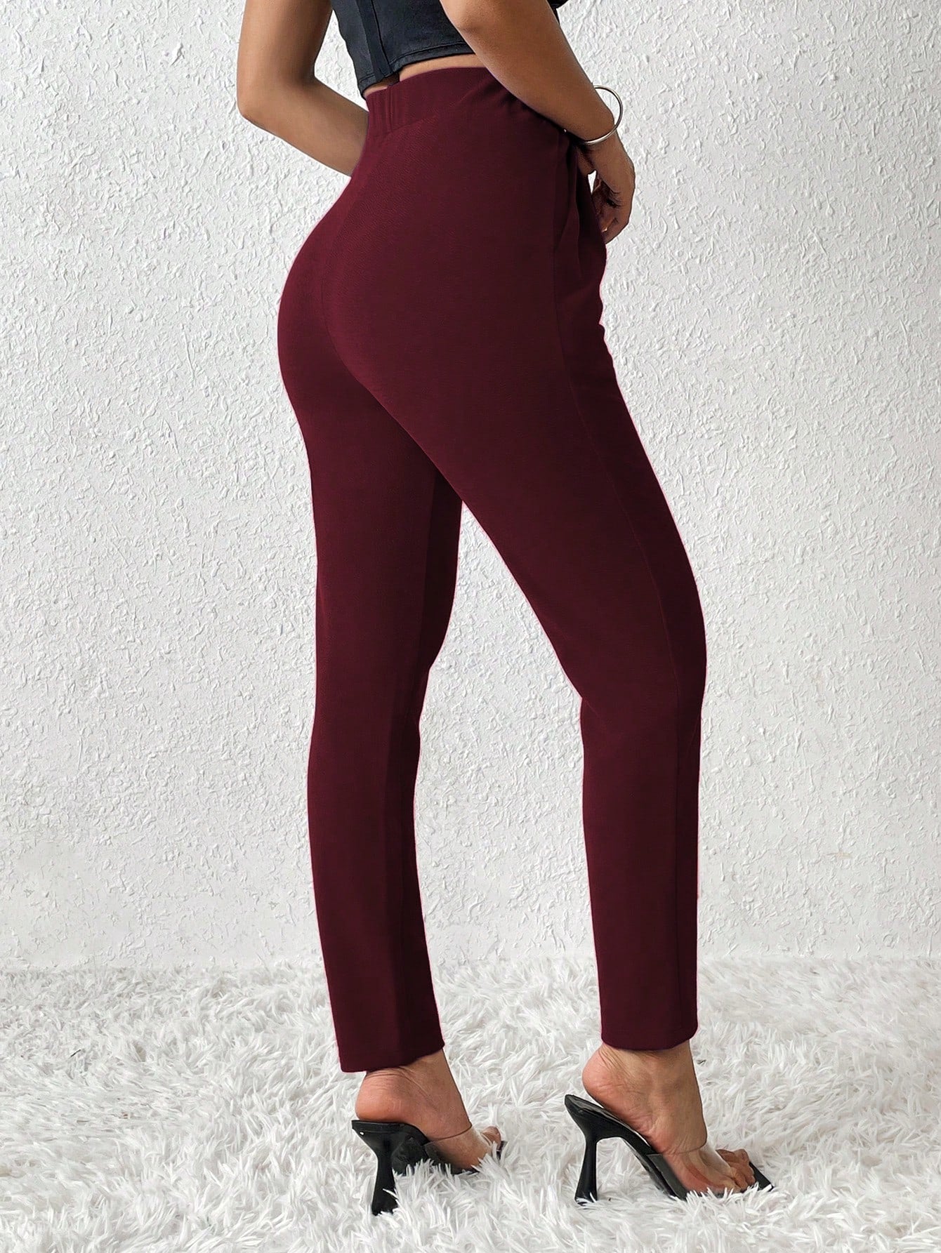 PETITE Solid Color Tapered Spring Women Pants - WestLine Apparel