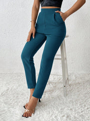 PETITE Solid Color Tapered Spring Women Pants - WestLine Apparel