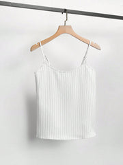 Privé 3pcs Women's Set: Contrast Color Cuffs Long Sleeve Jacket, Spaghetti Strap Camisole, Solid Color Long Pants - WestLine Apparel