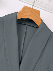 Privé Apricot Colored Long Sleeve Lapel Blazer Suit Set For Women , Bussines Casual Women - WestLine Apparel