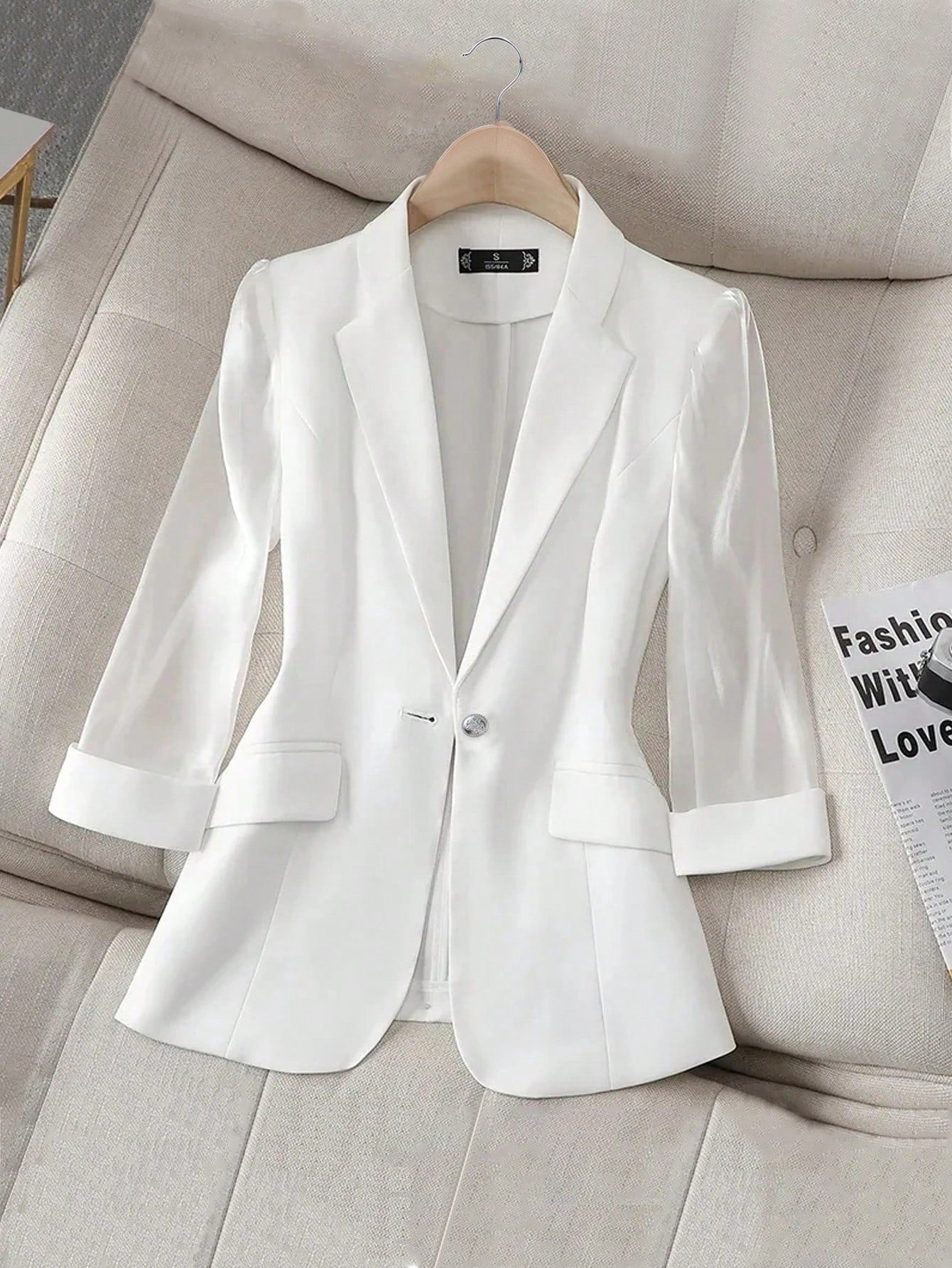 Privé Ladies' Fashionable Summer Long Sleeve Blazer Jacket With Patchwork Design - WestLine Apparel