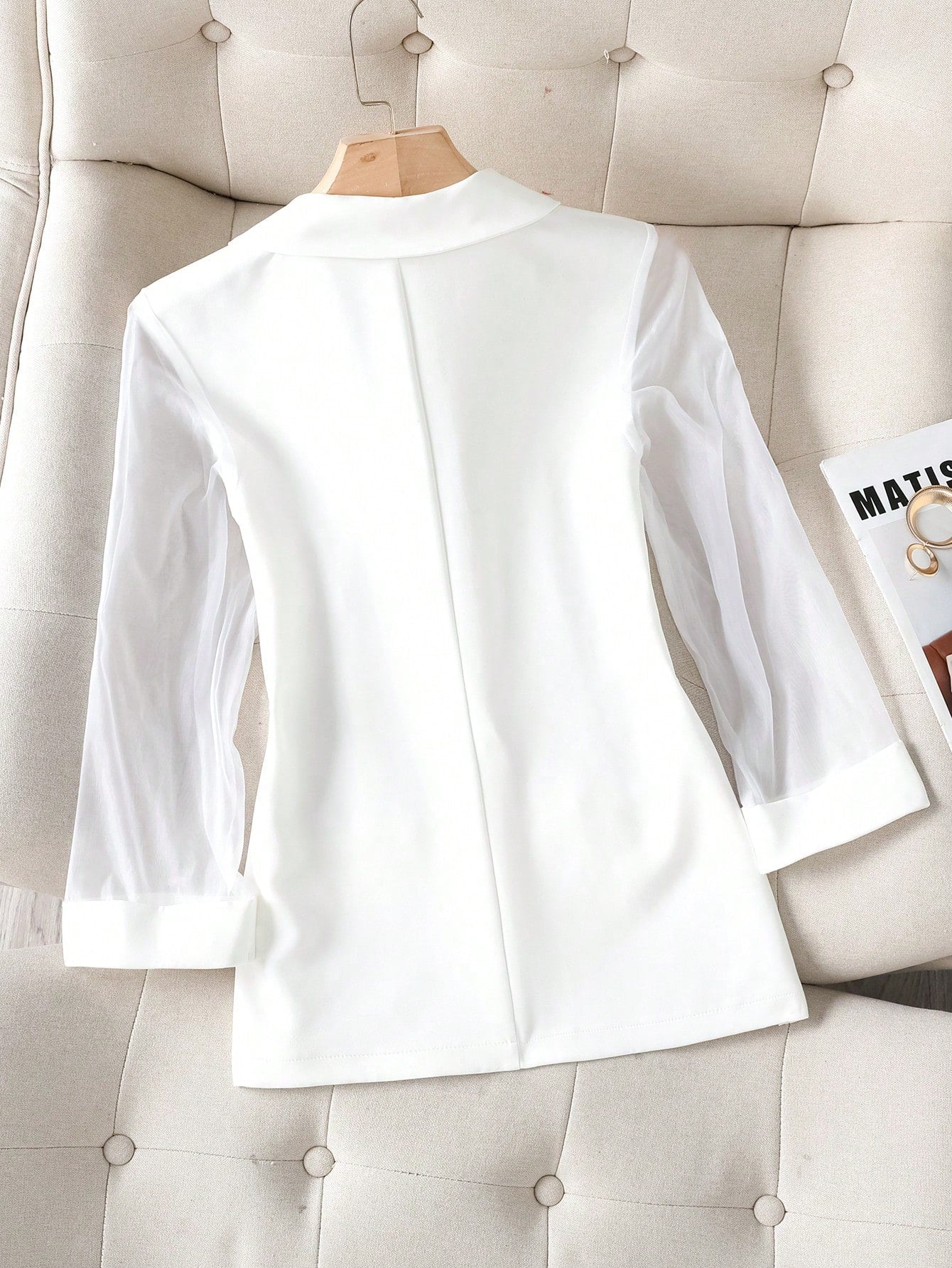 Privé Ladies' Fashionable Summer Long Sleeve Blazer Jacket With Patchwork Design - WestLine Apparel