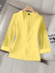 Privé Ladies' Fashionable Summer Long Sleeve Blazer Jacket With Patchwork Design - WestLine Apparel