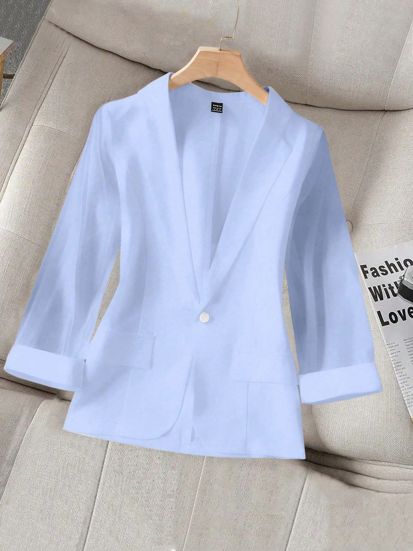 Privé Ladies' Fashionable Summer Long Sleeve Blazer Jacket With Patchwork Design - WestLine Apparel