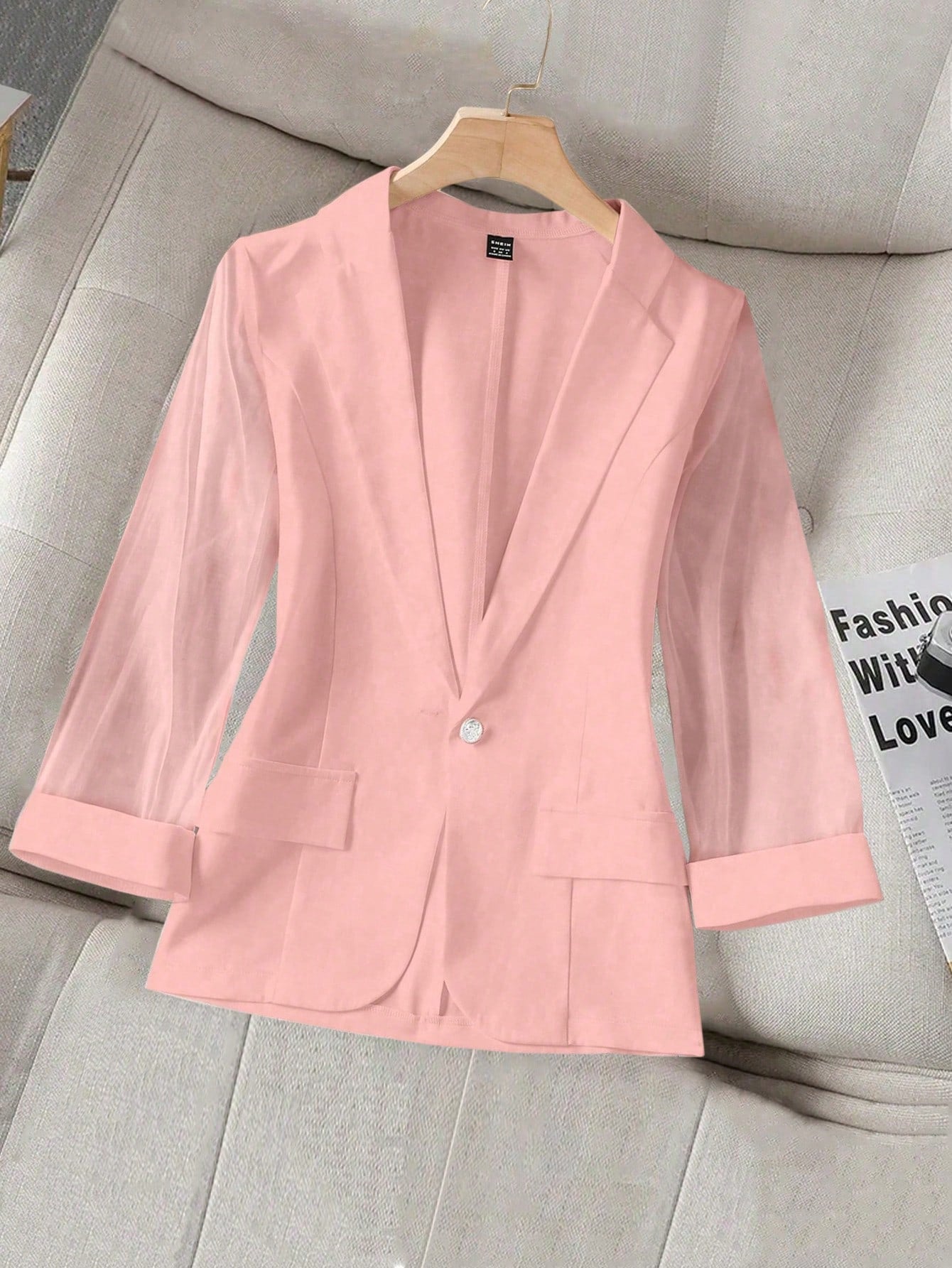 Privé Ladies' Fashionable Summer Long Sleeve Blazer Jacket With Patchwork Design - WestLine Apparel