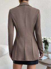 Privé Lapel Neck Single Button Blazer Office Wear Women - WestLine Apparel