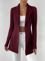 Privé Lapel Neck Single Button Blazer Office Wear Women - WestLine Apparel