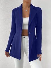 Privé Lapel Neck Single Button Blazer Office Wear Women - WestLine Apparel