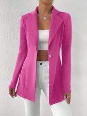 Privé Lapel Neck Single Button Blazer Office Wear Women - WestLine Apparel