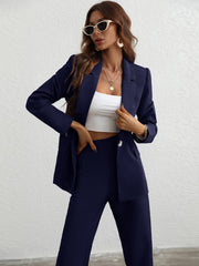 Privé Single Button Belted Blazer & Tailored Pants - WestLine Apparel