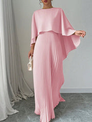 Privé Women Plain Color Shawl Collar Elegant Casual Dress, Vacation - WestLine Apparel