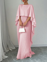 Privé Women Plain Color Shawl Collar Elegant Casual Dress, Vacation - WestLine Apparel