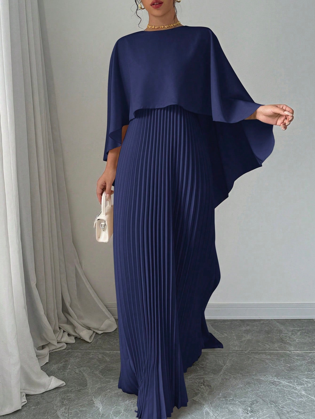 Privé Women Plain Color Shawl Collar Elegant Casual Dress, Vacation - WestLine Apparel