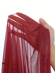 Ruffle Trim Mesh Cami Pajama Nightdress Long Dress - WestLine Apparel