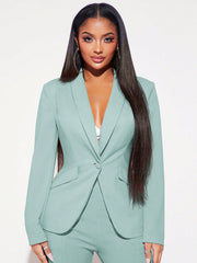 SXY Ladies' Single Breasted Blazer With Rounded Collar - WestLine Apparel