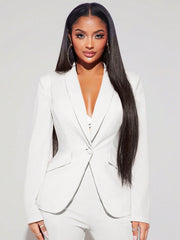 SXY Ladies' Single Breasted Blazer With Rounded Collar - WestLine Apparel