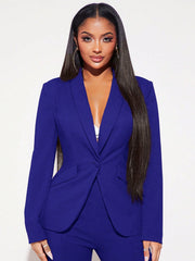 SXY Ladies' Single Breasted Blazer With Rounded Collar - WestLine Apparel