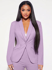 SXY Ladies' Single Breasted Blazer With Rounded Collar - WestLine Apparel
