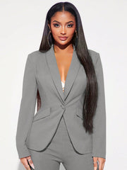 SXY Ladies' Single Breasted Blazer With Rounded Collar - WestLine Apparel