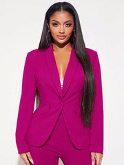 SXY Ladies' Single Breasted Blazer With Rounded Collar - WestLine Apparel