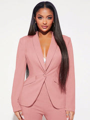 SXY Ladies' Single Breasted Blazer With Rounded Collar - WestLine Apparel