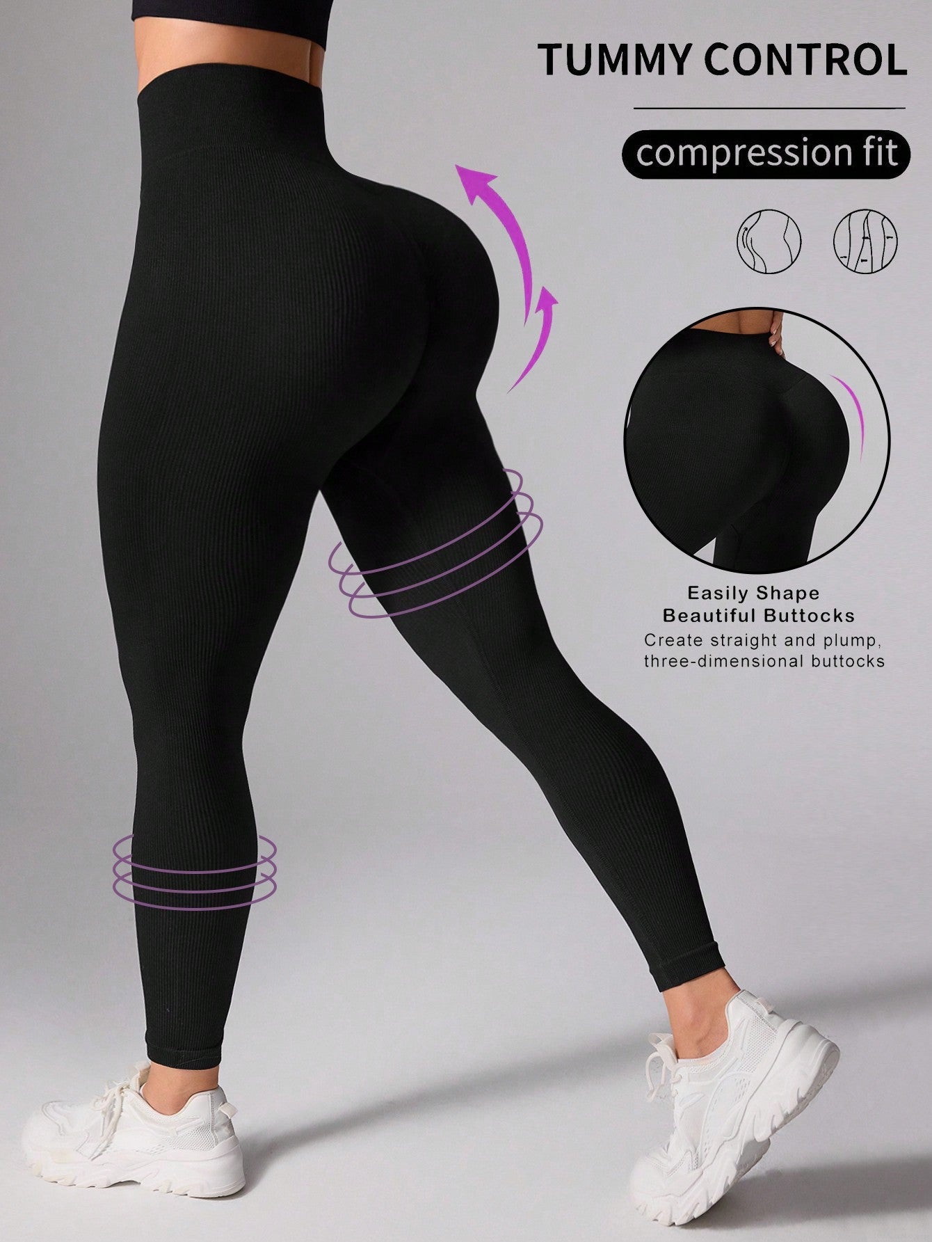 Sport Gameset Solid Color High-Waisted Seamless Sports Leggings - WestLine Apparel