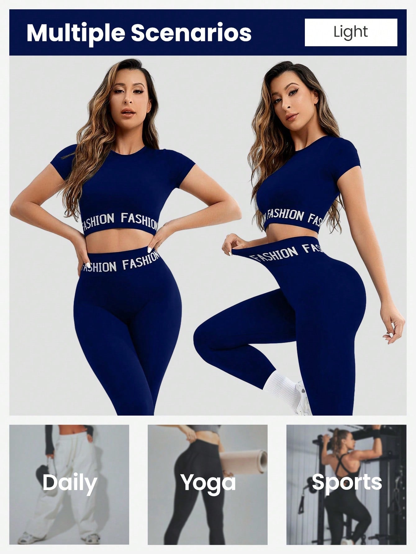 Sport Seamluxe 2pcs Seamless High Stretch Letter Yoga Set Tracksuit Gym Set Crop Tee Tummy Control Leggings - WestLine Apparel