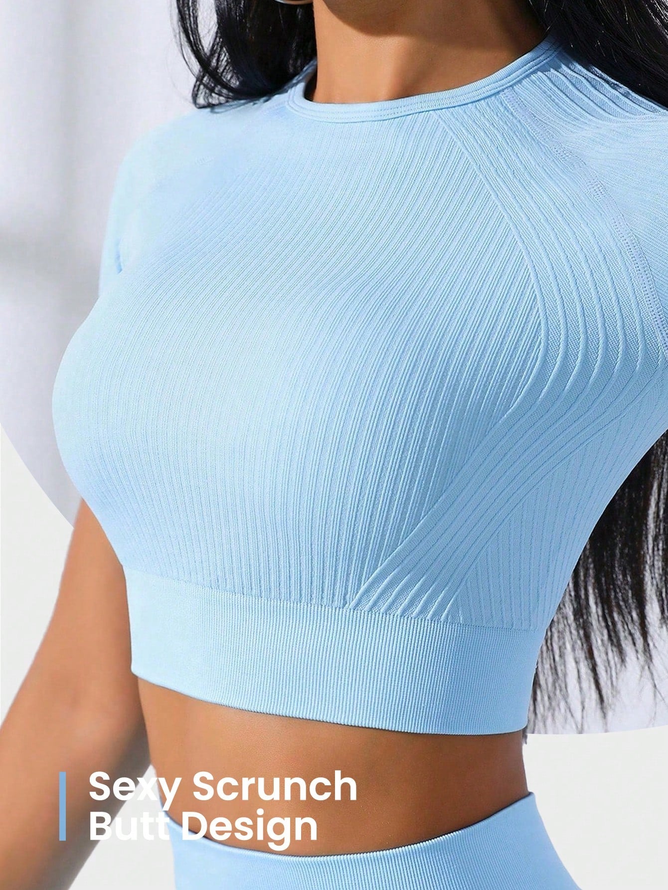 Sport Seamluxe Solid Seamless High Stretch Crop Tee & Leggings - WestLine Apparel