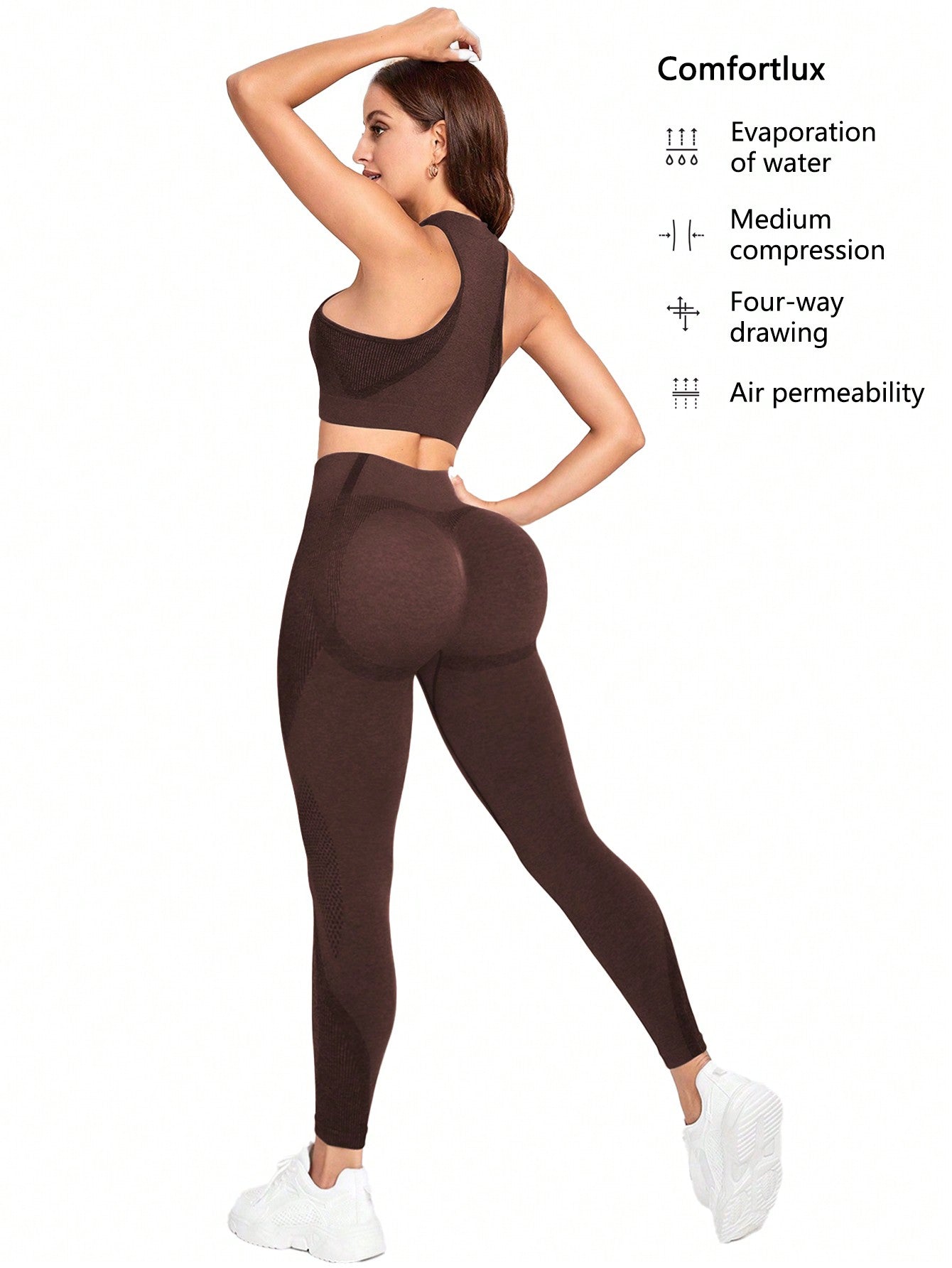 Sport Studio Seamless Solid Color Slim Fit Vest And Long Pants Yoga Sportswear Set - WestLine Apparel